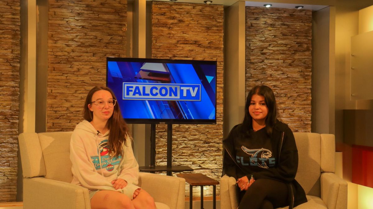 Falcon TV anchors go live for the school broadcast August 23.