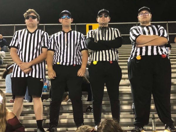 ( Left to Right) Estes, Garmon, Pruitt, and VanderWeide dress up for football Sectionals at Warren Central High School on Oct. 27, 2023.
Photo provided by John VanderWeide