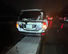 Martina May's car after her car accident on December 15.